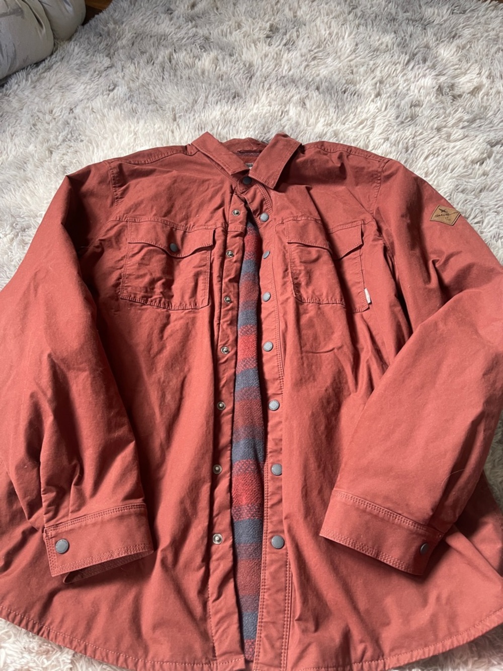 Eddie Bauer Rust Red Cotton Shirt Jacket